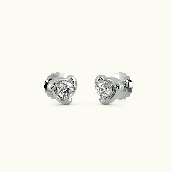 Tri-Fan Stud Earrings