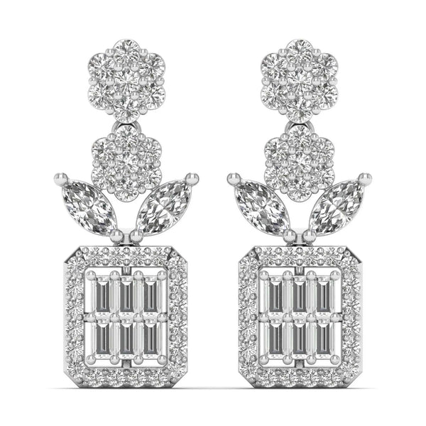 Diamond Matrix Drop Earrings