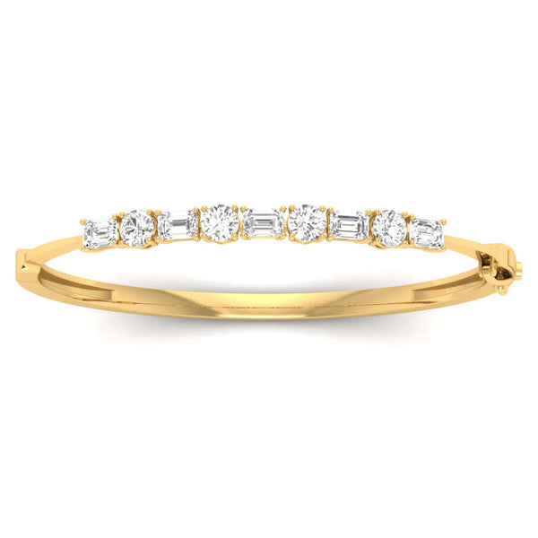 Round And Emerald Oval Bangle