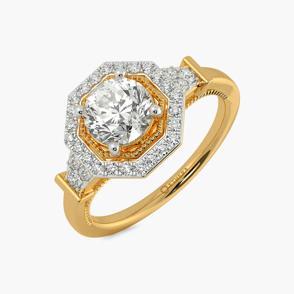 Deco Defined Halo Ring