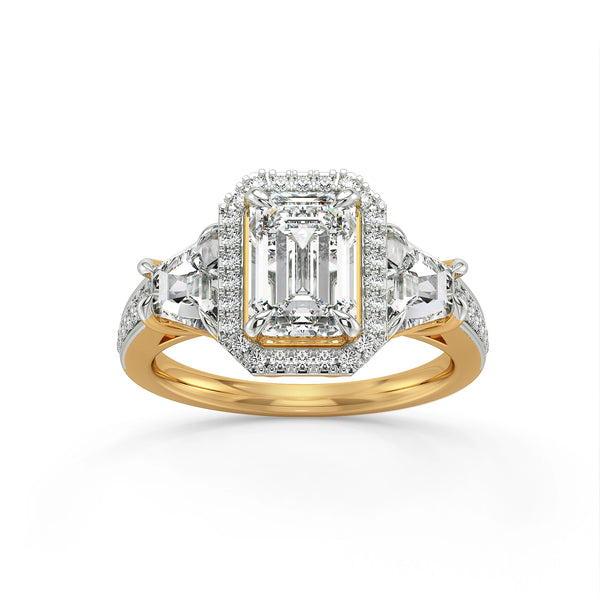 Sculpted Brilliance Three Stone Ring