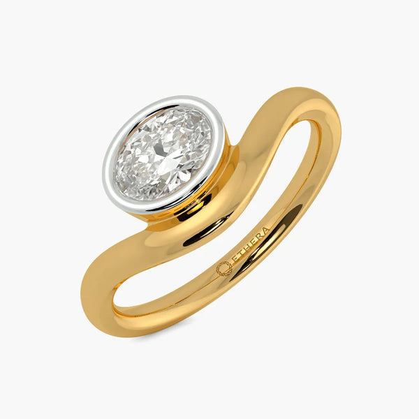 Gold Glam Solitaire Ring