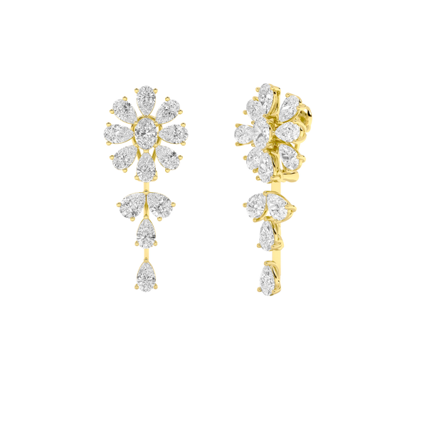 Floral Pear Earrings Drops