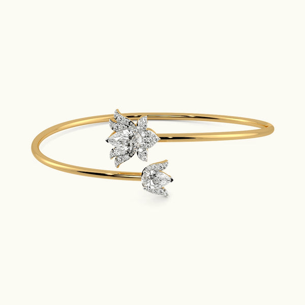 Mystic Lotus Flexible Oval Bangle