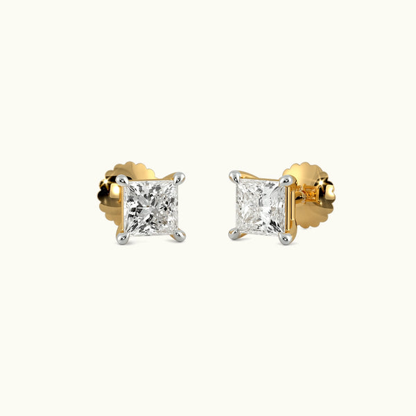Pair Square Stud Earrings