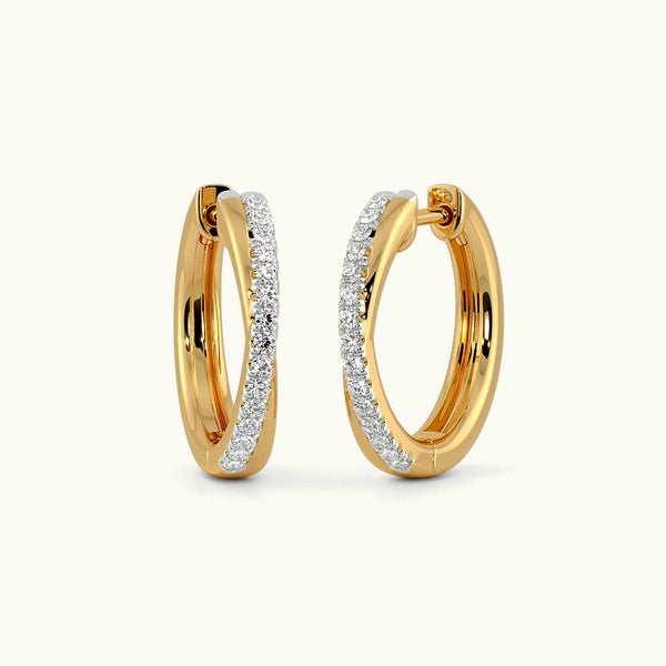 Diamond Crossroads Hoop Earrings