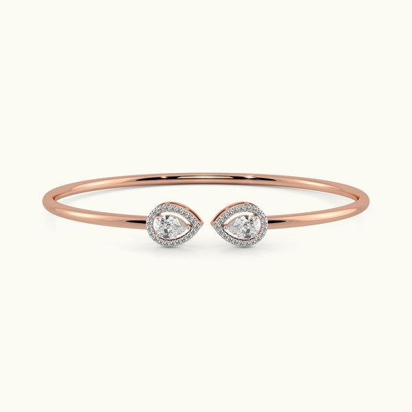 Pearluxe Halo Open Top Oval Bangle