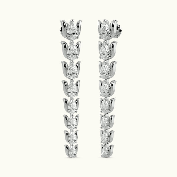 Lotus Cascade Drop Earrings