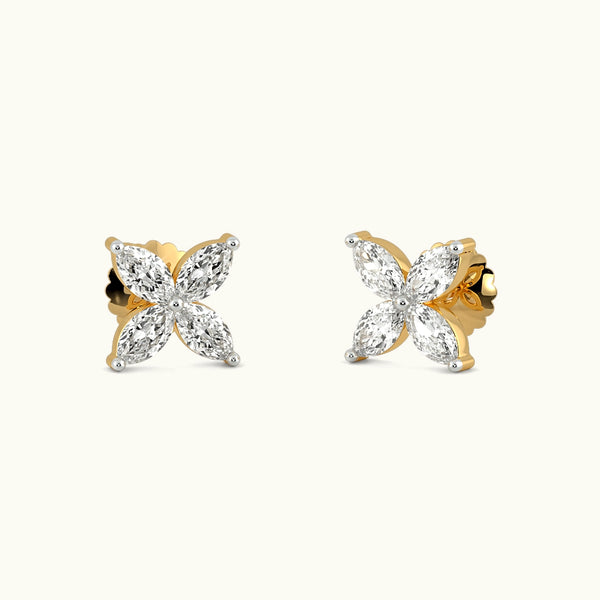 Marquise Fleur Stud Earrings
